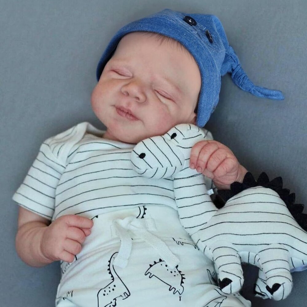 🆕18Inch Soft Cloth Body Newborn Baby Poseable Limbs Boy-Blue Reborn Baby